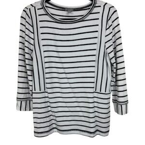 T by Talbots French terry soft modal blend striped top S petite